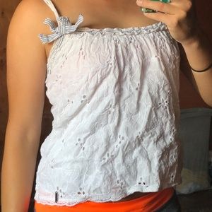 Preppy white tank top